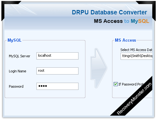 MS Access to MySQL Database Converter Screenshot
