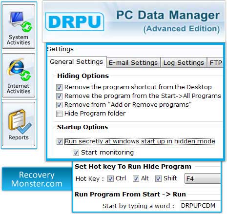 Screenshot of Windows Keylogger Software