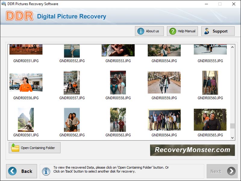 Screenshot of Picture Recovery