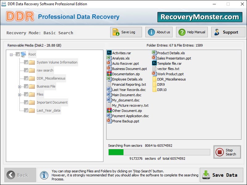 Screenshot of Miglior Data Recovery