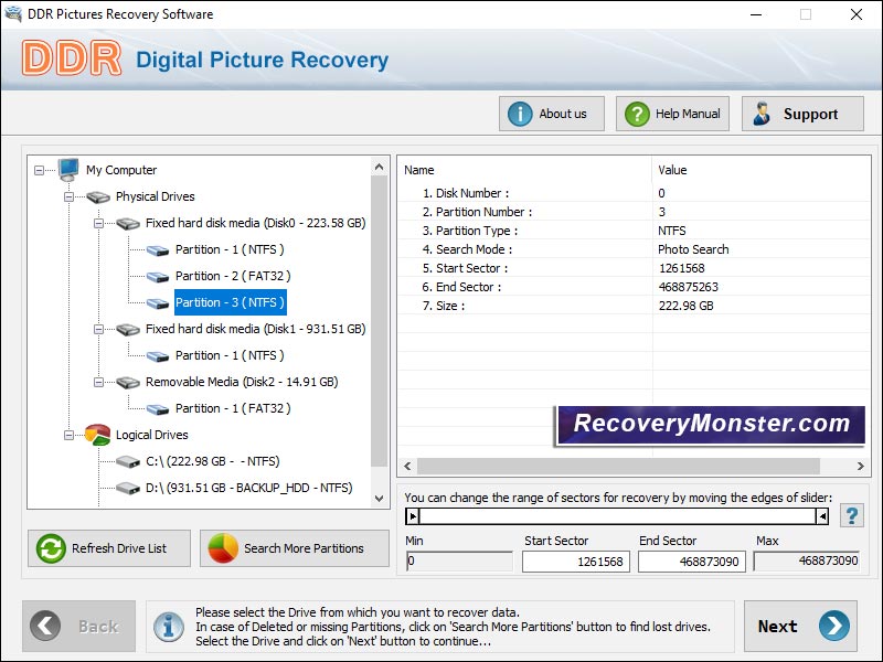 Picture Recovery Software screen shot