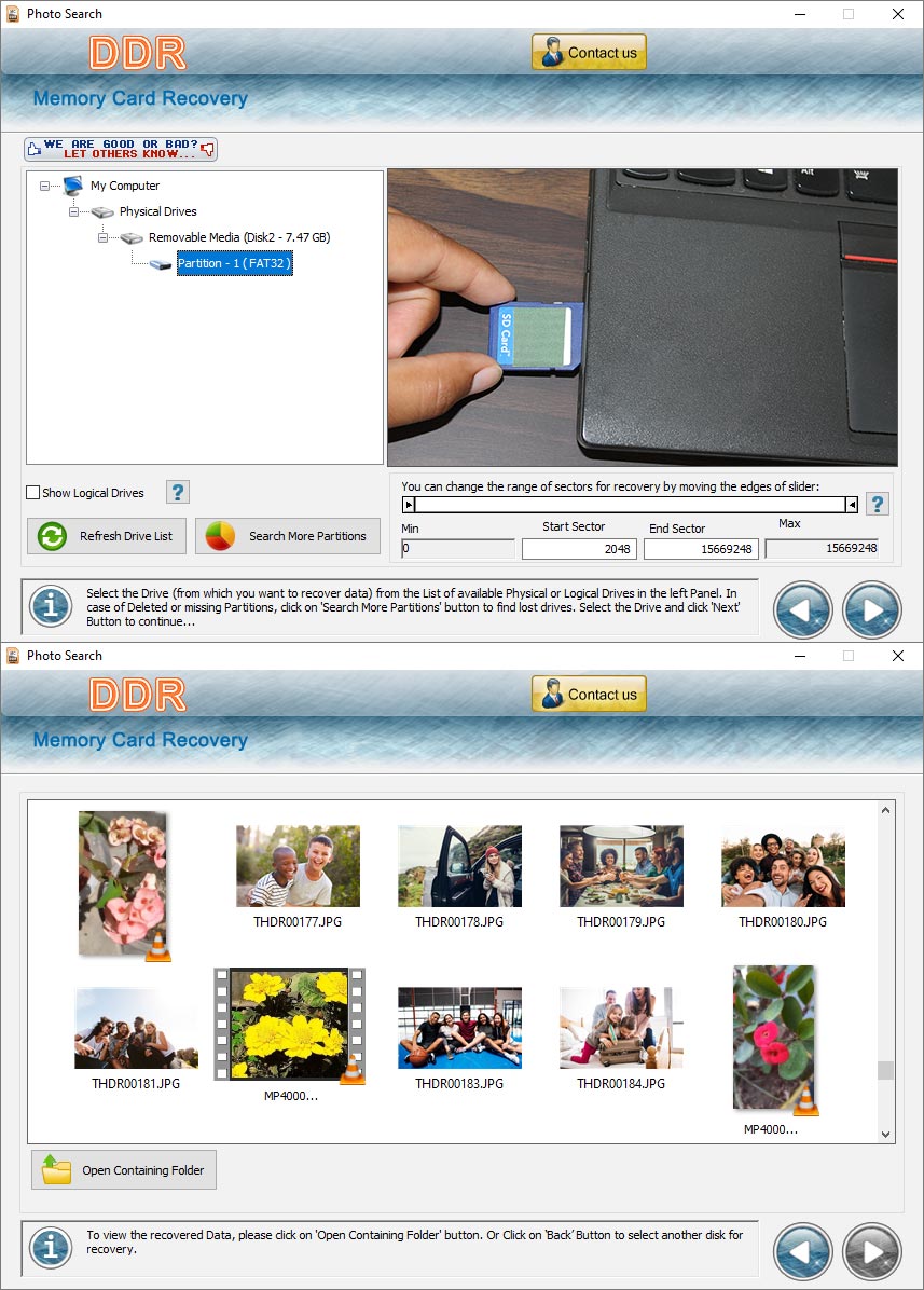 Screenshot of Card Recovery Software Free