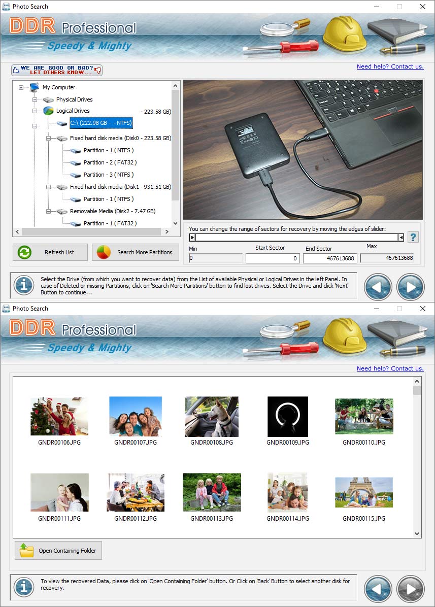 Screenshot of Professional File Recovery