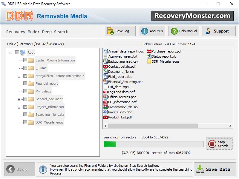 Screenshot of Salvage Removable Media Files