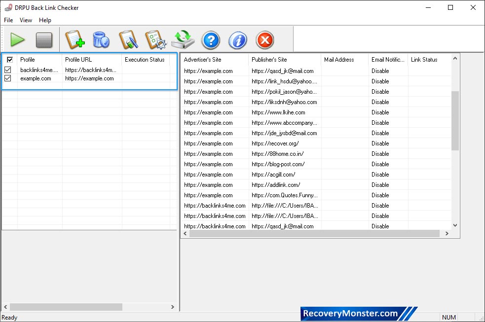 BackLink Checker Utility Screenshots