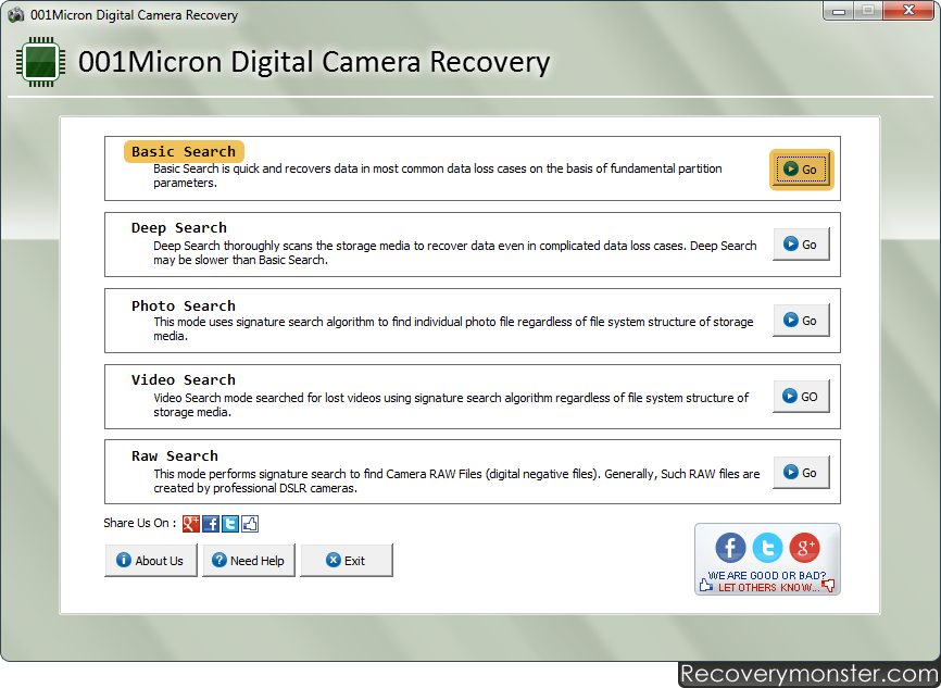 001Micron Digital Camera Data Recovery Software