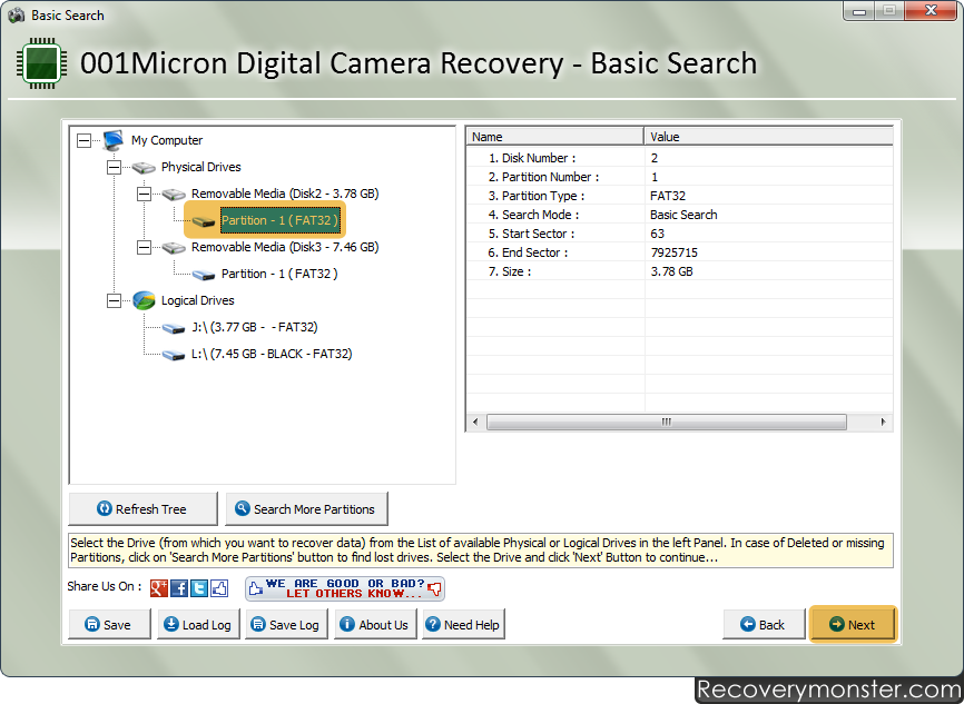 Digital Camera Data Recovery Software Screenshots