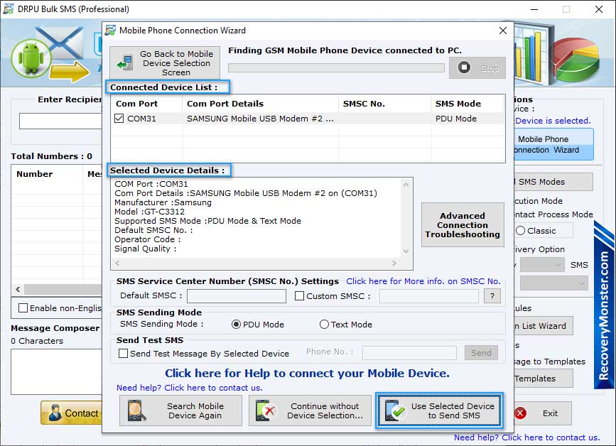 Connected Device List and Details