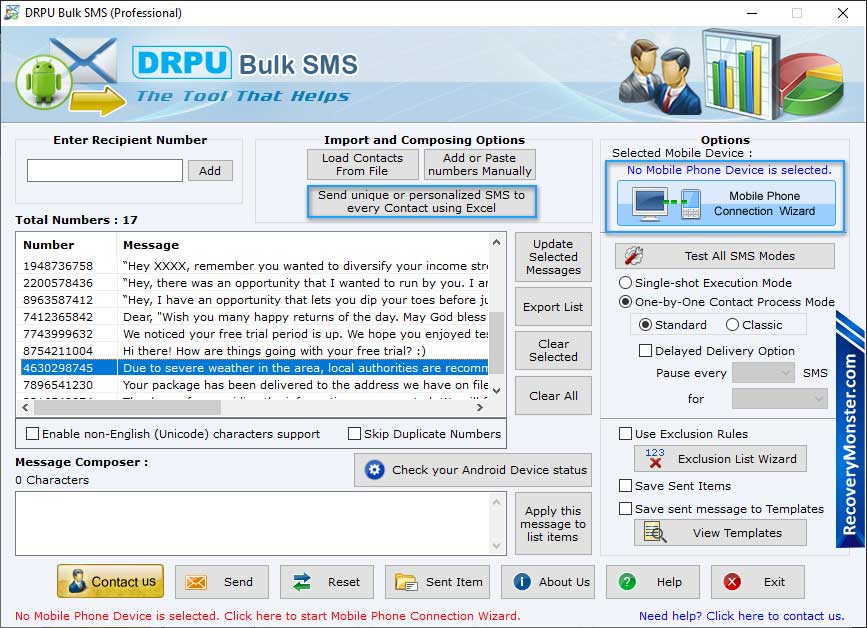 Bulk SMS Software for GSM Mobile Phone