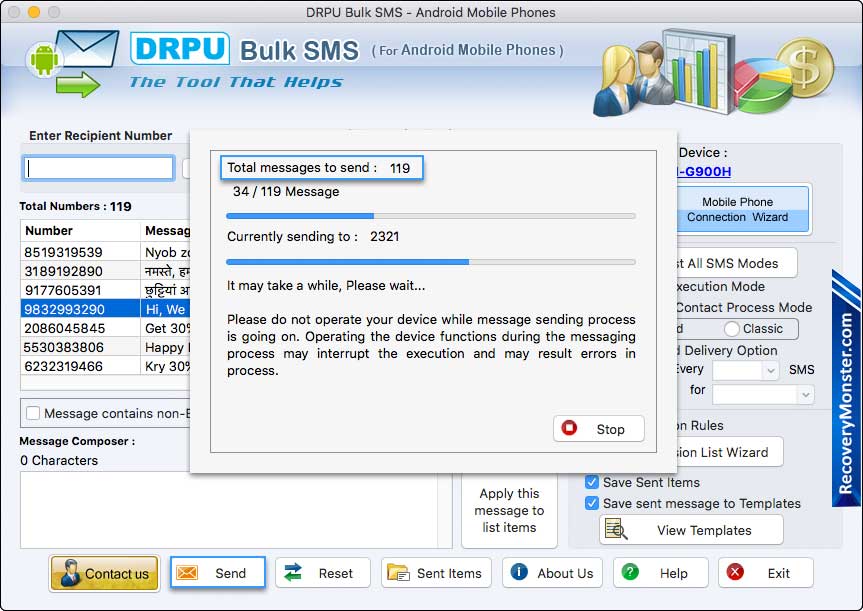 SMS Sending Process