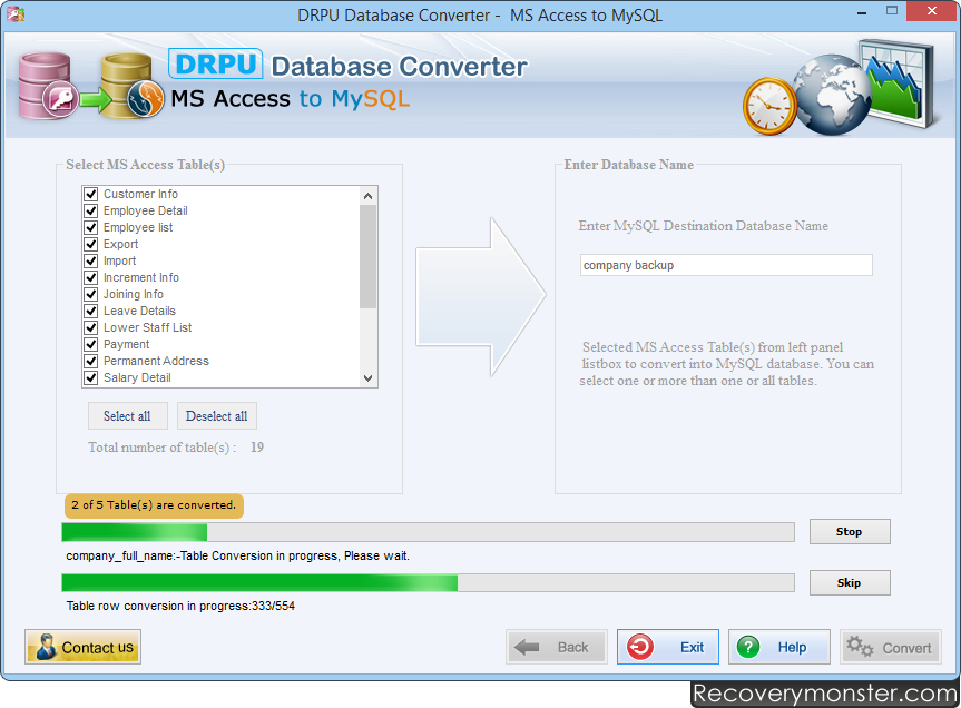 MS Access to MySQL Database Converter