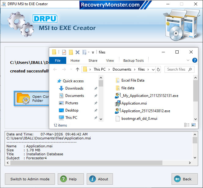 MSI to EXE creator Screenshots