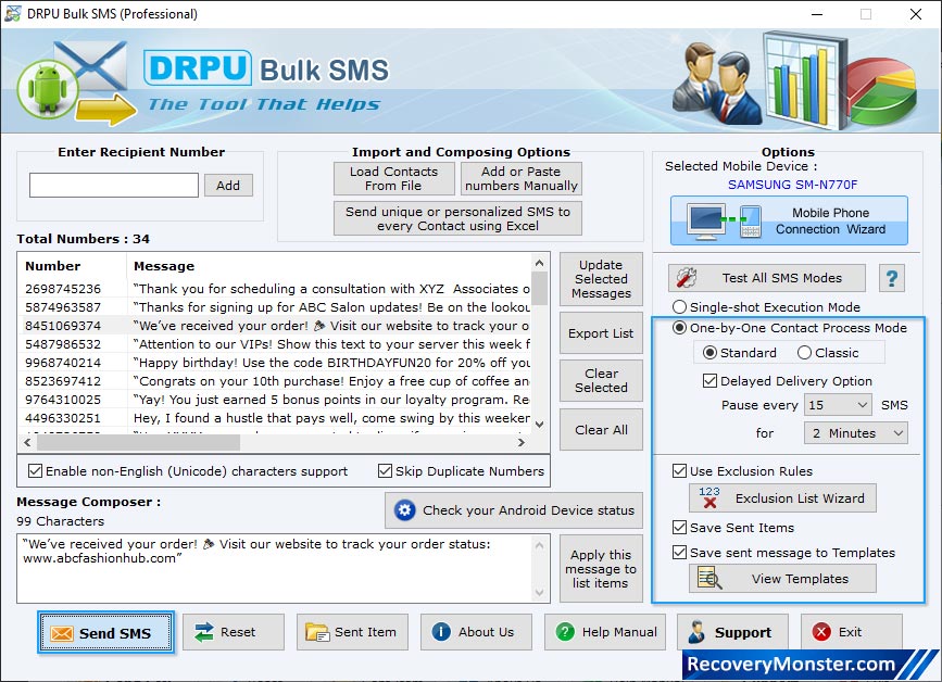 Selected Delayed Delivery