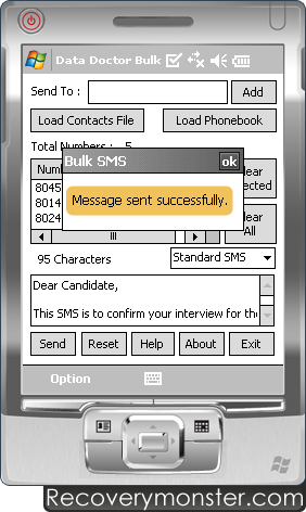 Bulk SMS Software for Pocket PC devices