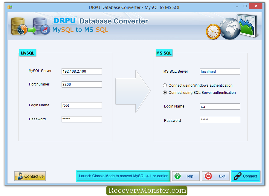 MySQL to MSSQL Database Converter