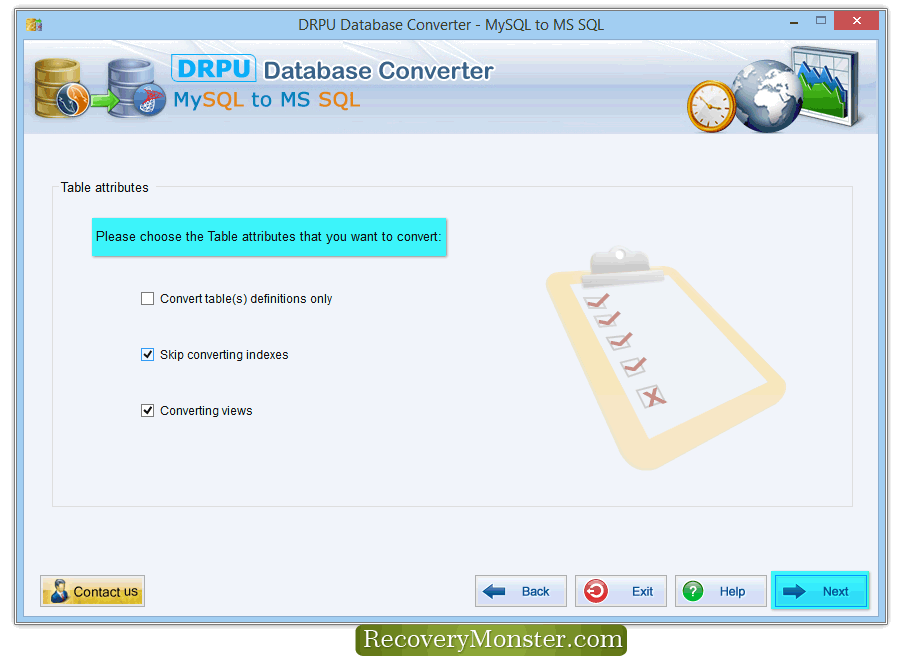 MySQL to MSSQL database converter software