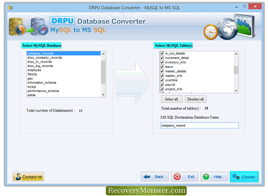 DRPU MySQL to MS SQL