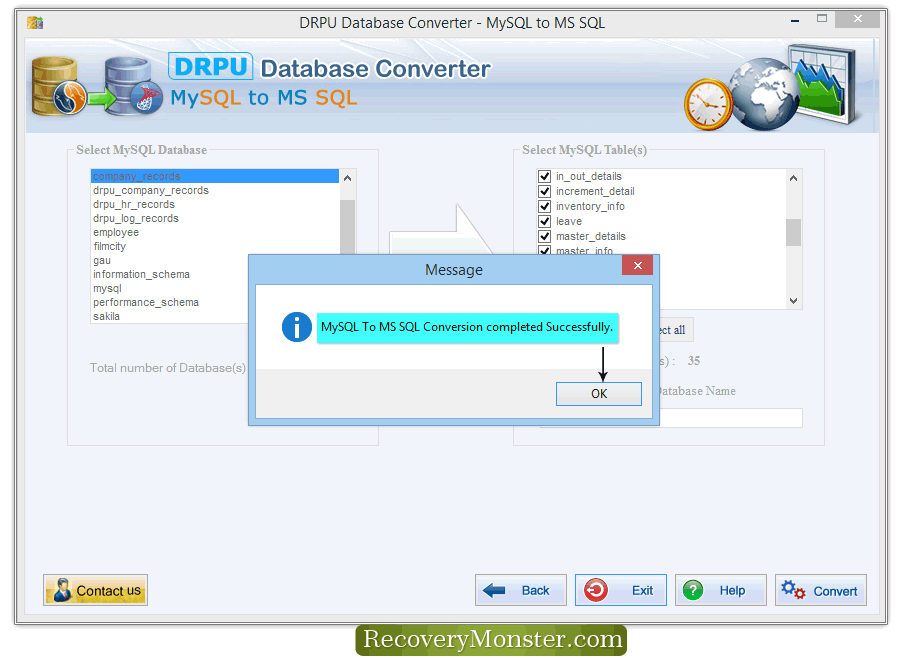 MySQL to MS SQL db conversion