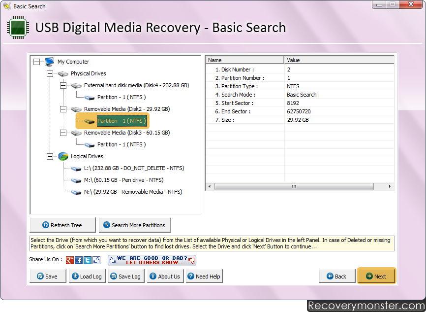 USB Digital Media Data Recovery Software