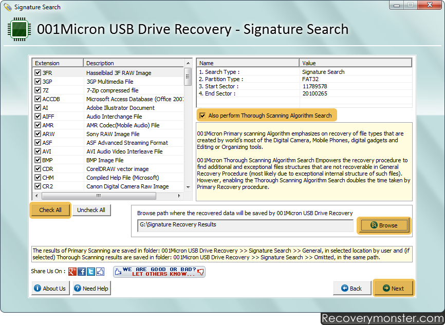 USB Drive Data Recovery Software Screenshots